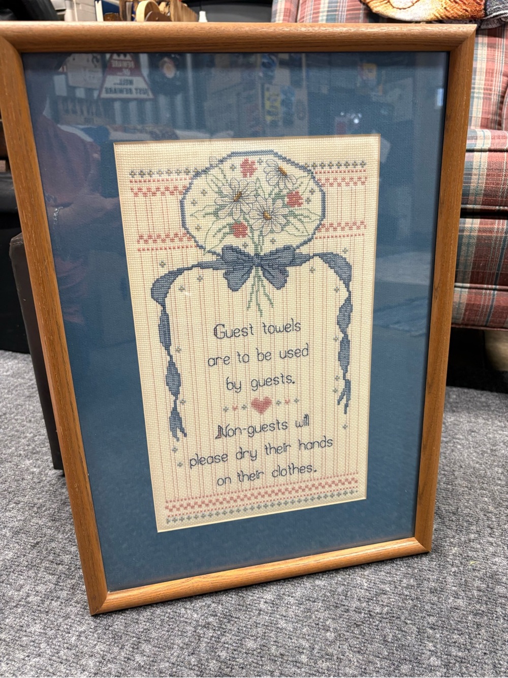 Framed Cross-Stitch Wall Art Guest Towels are for Guests
